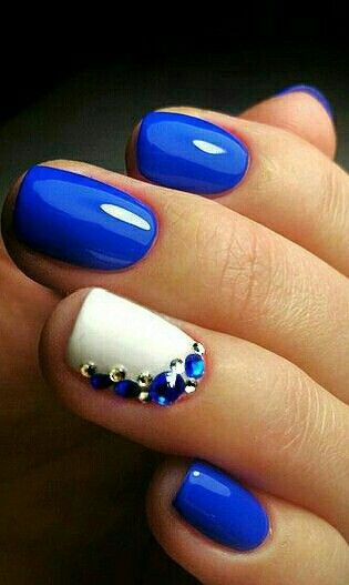 unhas decoradas azul 2019