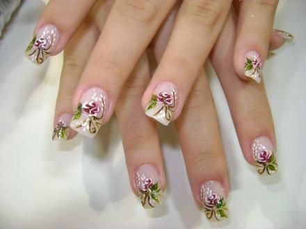 unhas com flores 2018